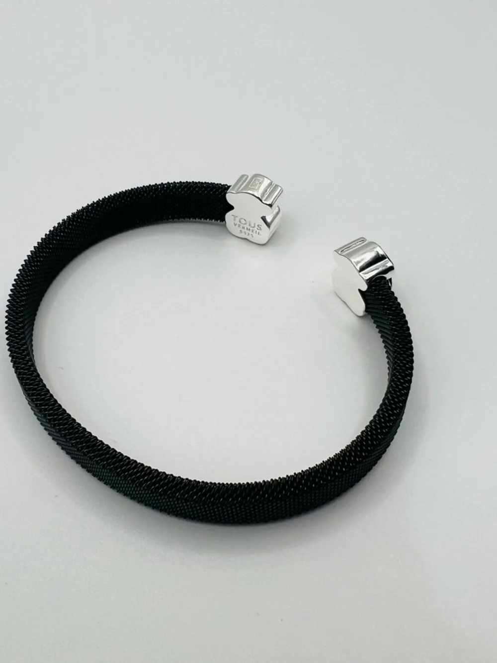 Tous Black IP Steel Mesh Color Cuff Bracelet With